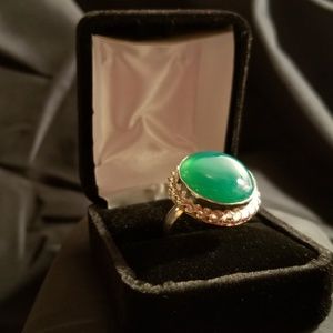 Size 9 Green Onyx Ring Brand New